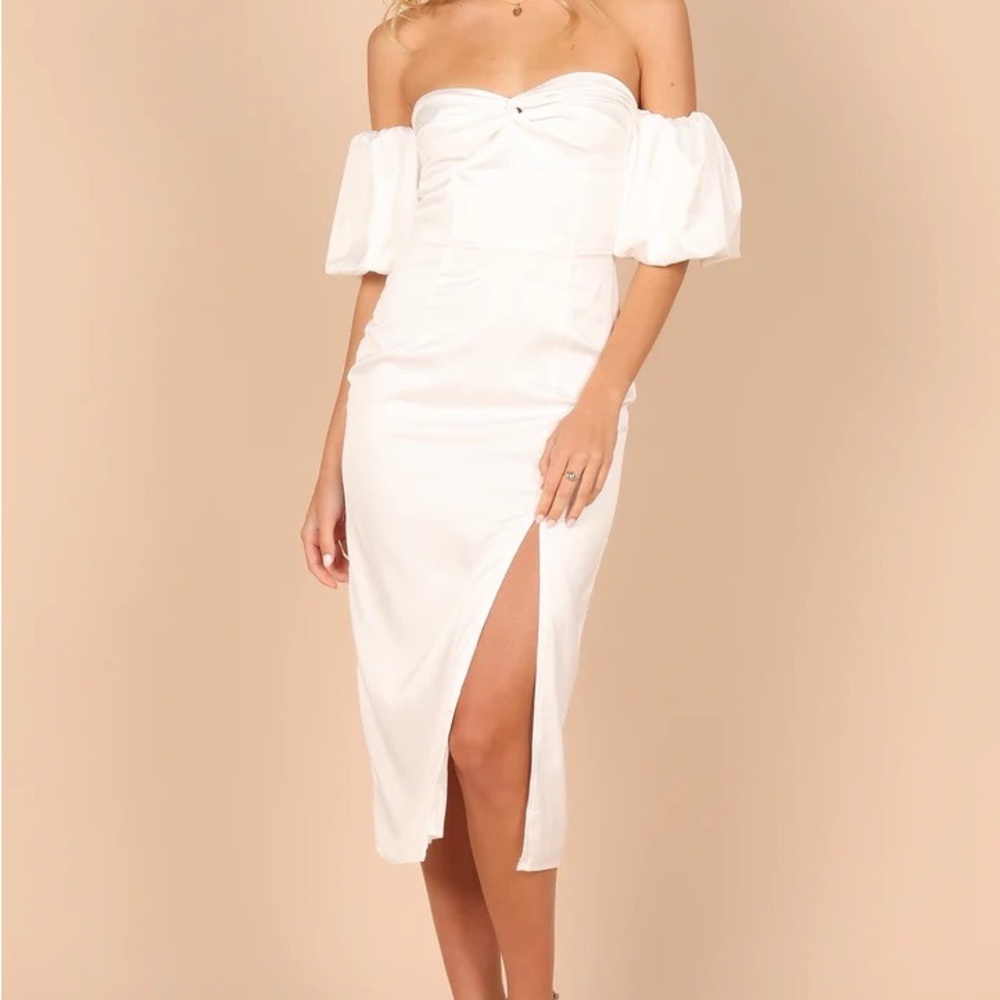 Petal And Pup Puff Sleeve Satin Dress Gem